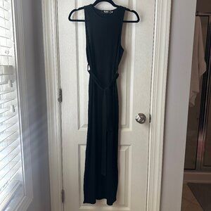 Missguided Black Rib Maternity Dress